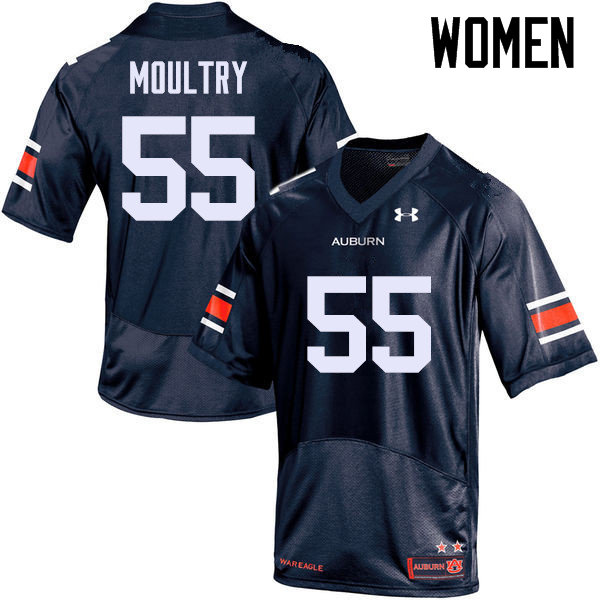 Women Auburn Tigers #55 T.D. Moultry College Football Jerseys Sale-Navy
